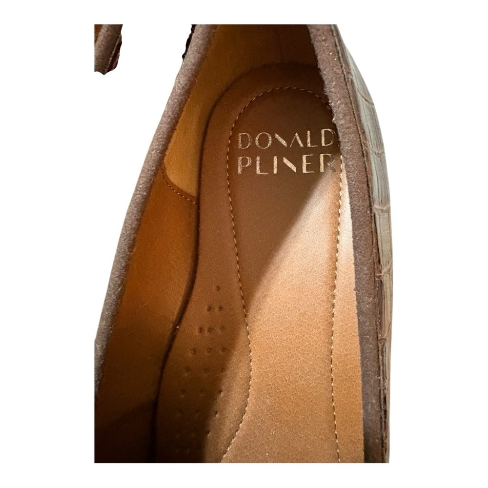 Donald J. Pliner Brown Croc-Embossed Leather Loafers - Picture 8 of 8